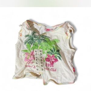 Jennifer Lopez Kids Tropical Tank Top - Cream and Green